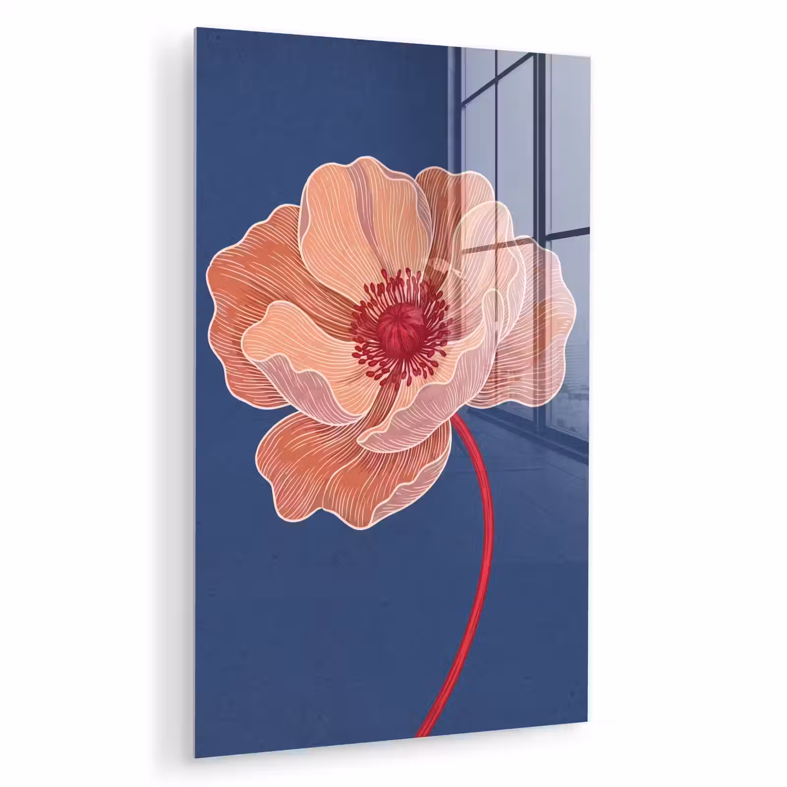 Glas schilderij - Bloemen - Modern - Abstract — 1