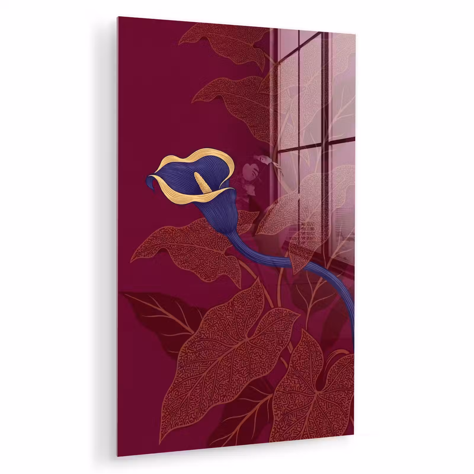 Glas schilderij - Bloemen - Modern - Paars — 1