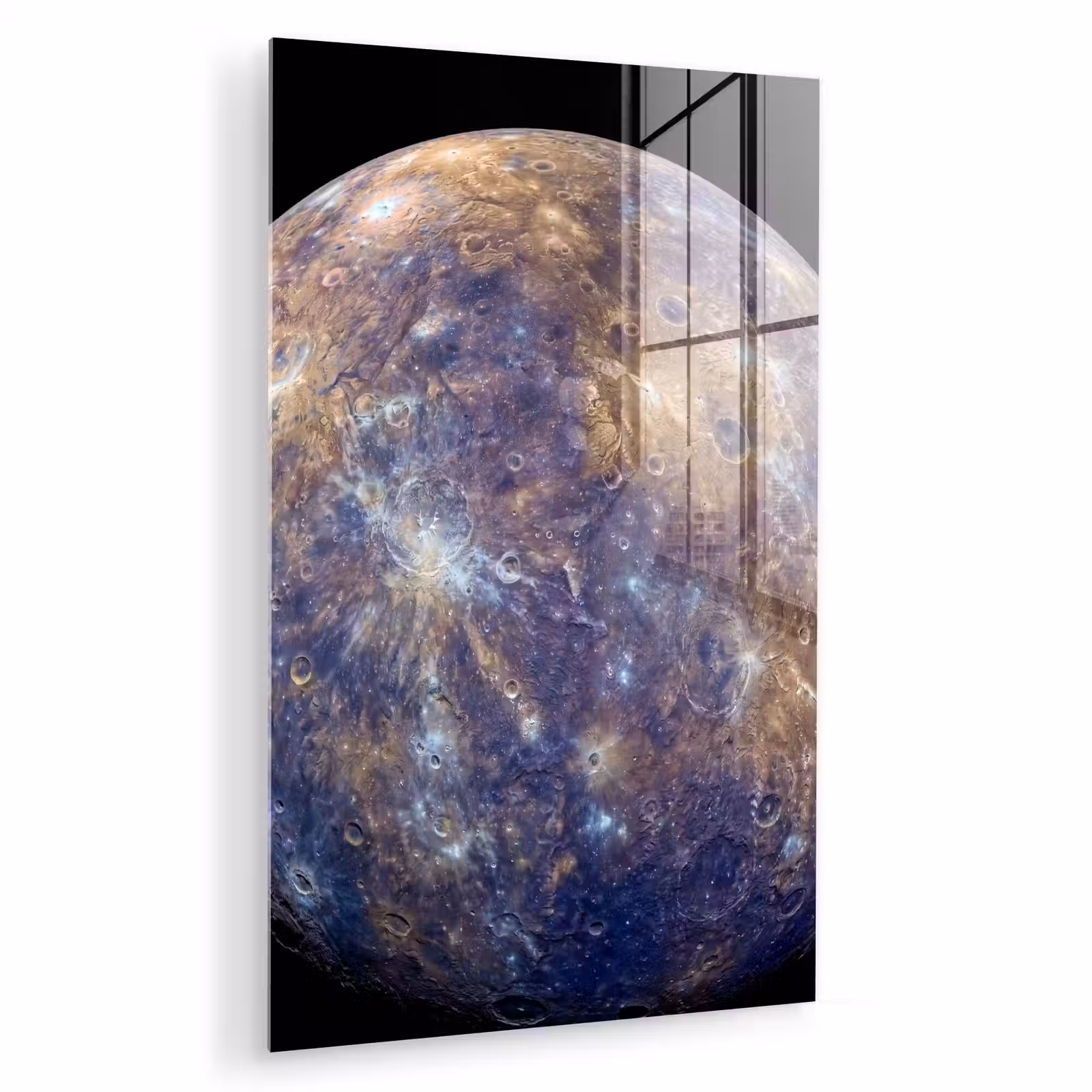 Glas schilderij - Planeet - Kraters - Ruimte — 1