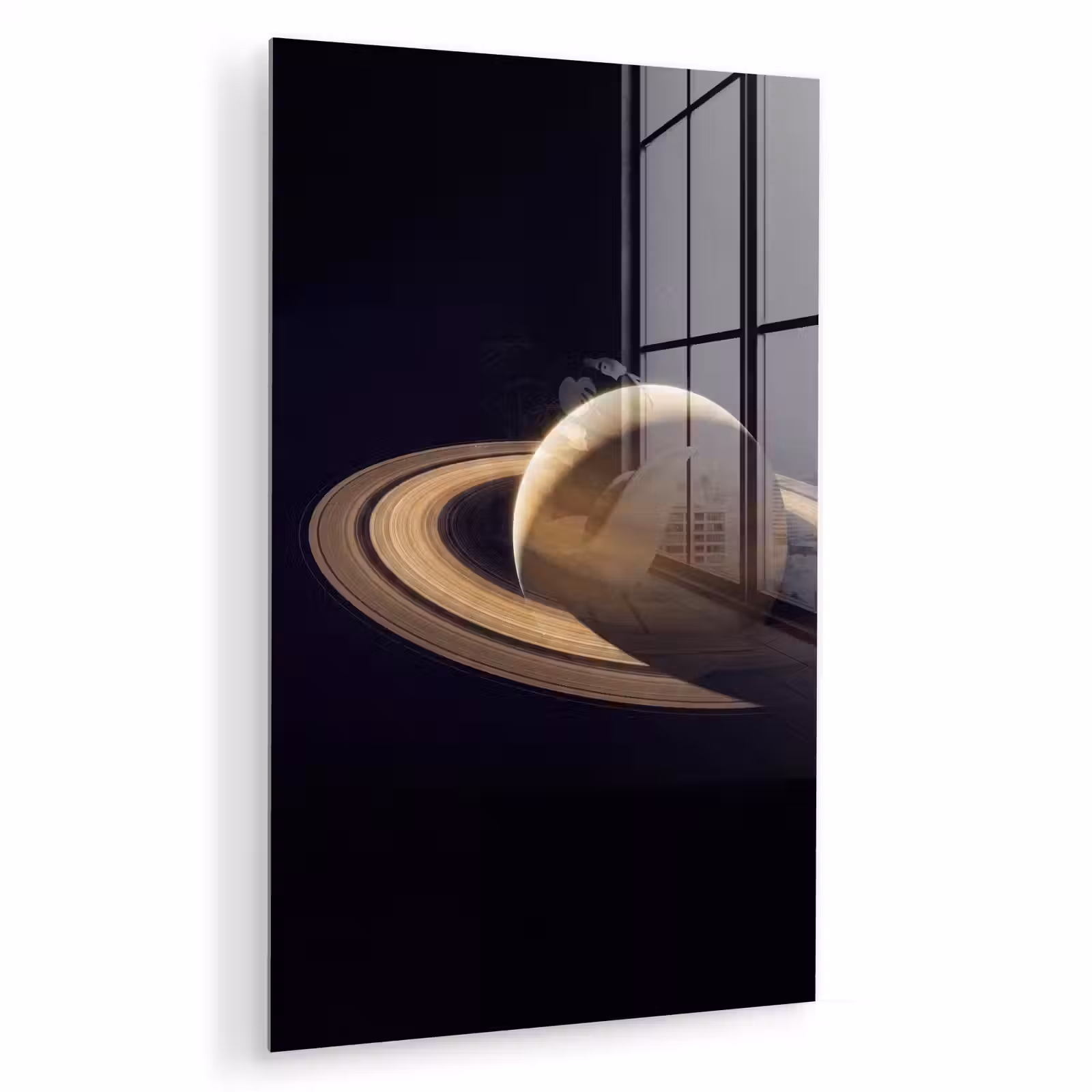 Glas schilderij - Planeet - Ringen - Ruimte — 1