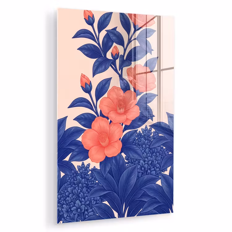 Glas schilderij - Bloemen - Bladeren - Botanisch — 1
