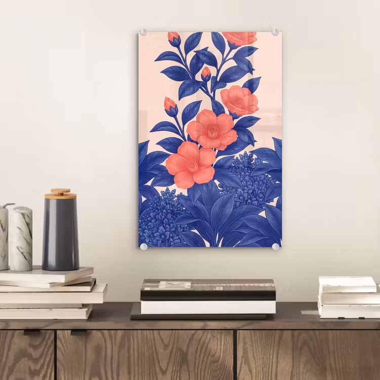 Glas schilderij - Bloemen - Bladeren - Botanisch — 2