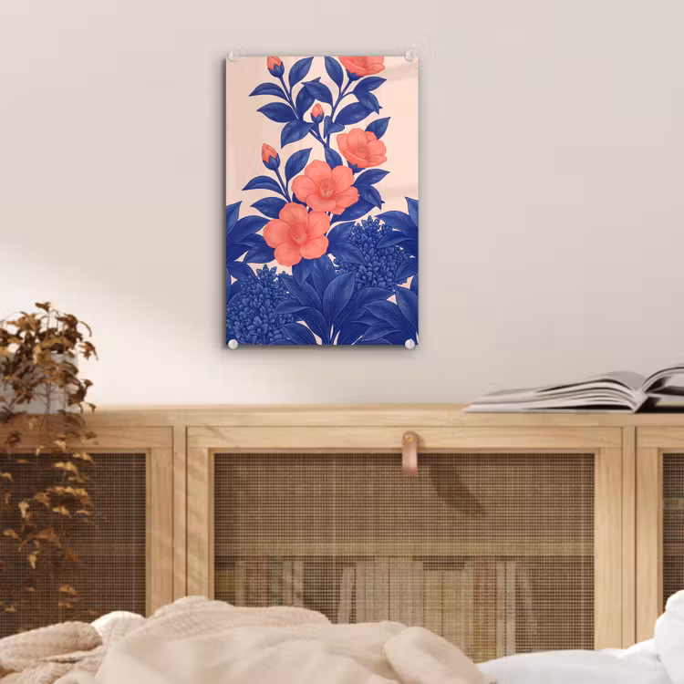 Glas schilderij - Bloemen - Bladeren - Botanisch — 5