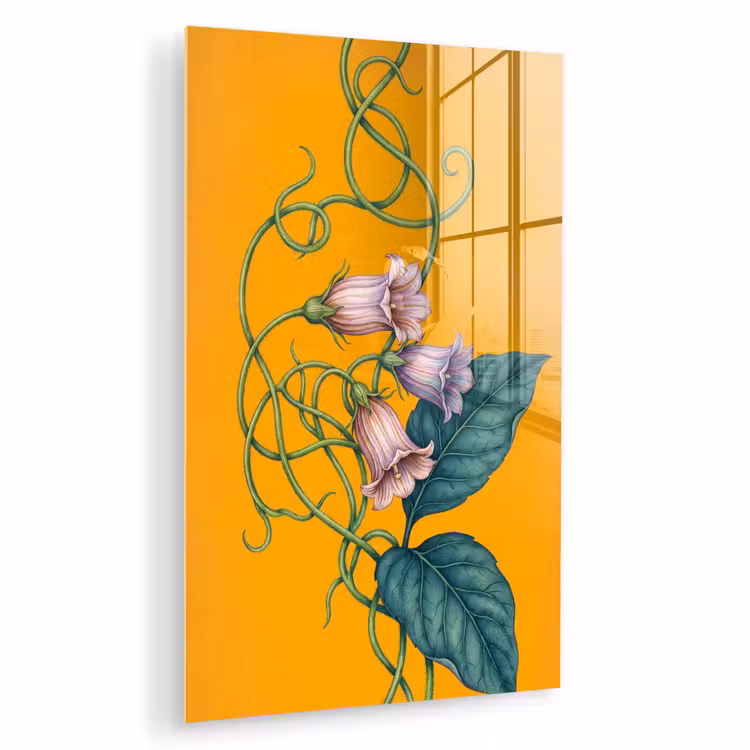 Glas schilderij - Bloemen - Botanisch - Geel — 1