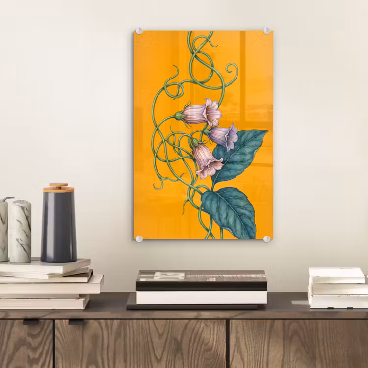 Glas schilderij - Bloemen - Botanisch - Geel — 2