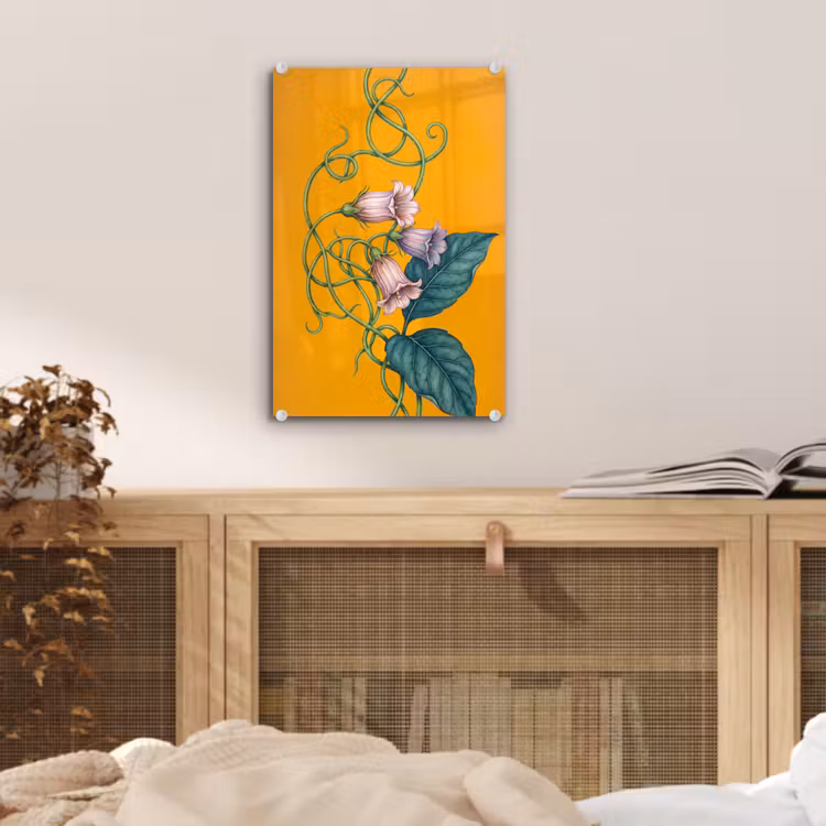 Glas schilderij - Bloemen - Botanisch - Geel — 5