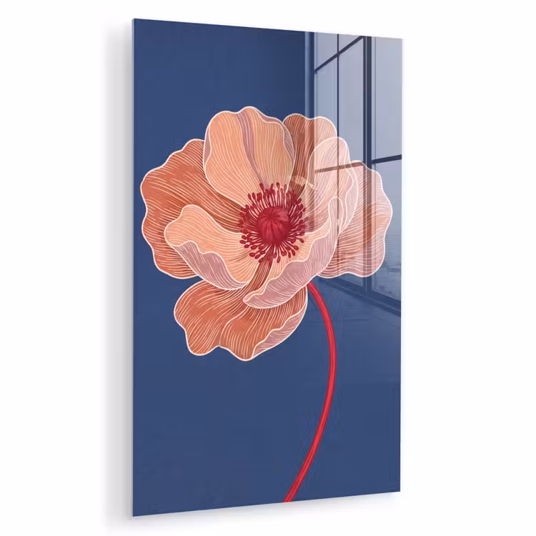 Glas schilderij - Bloemen - Modern - Abstract — 1