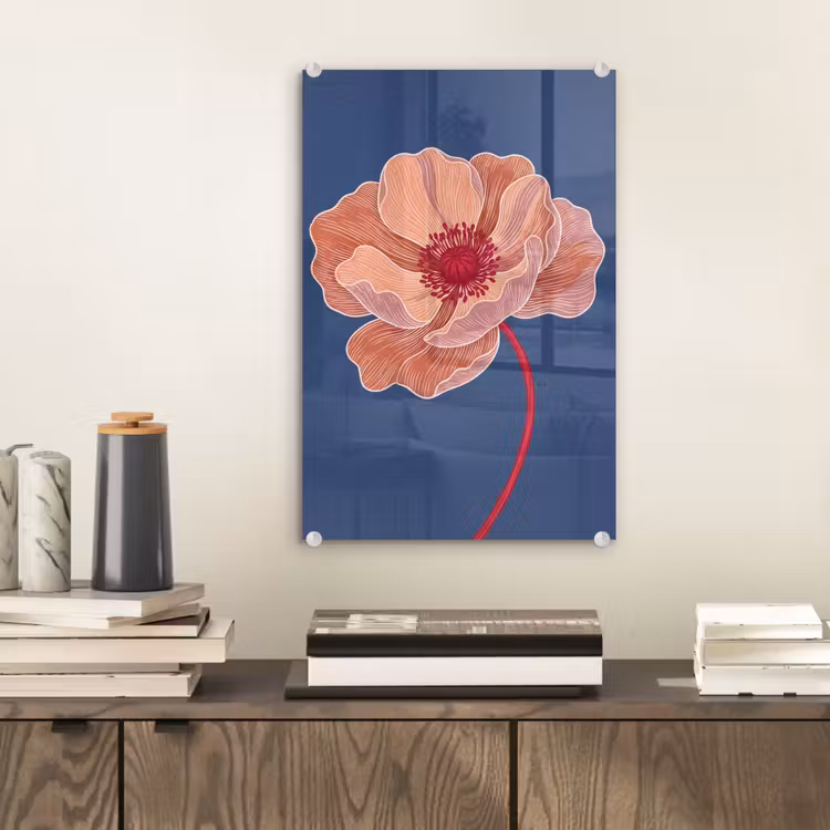 Glas schilderij - Bloemen - Modern - Abstract — 2