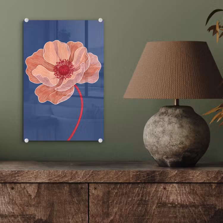 Glas schilderij - Bloemen - Modern - Abstract — 4