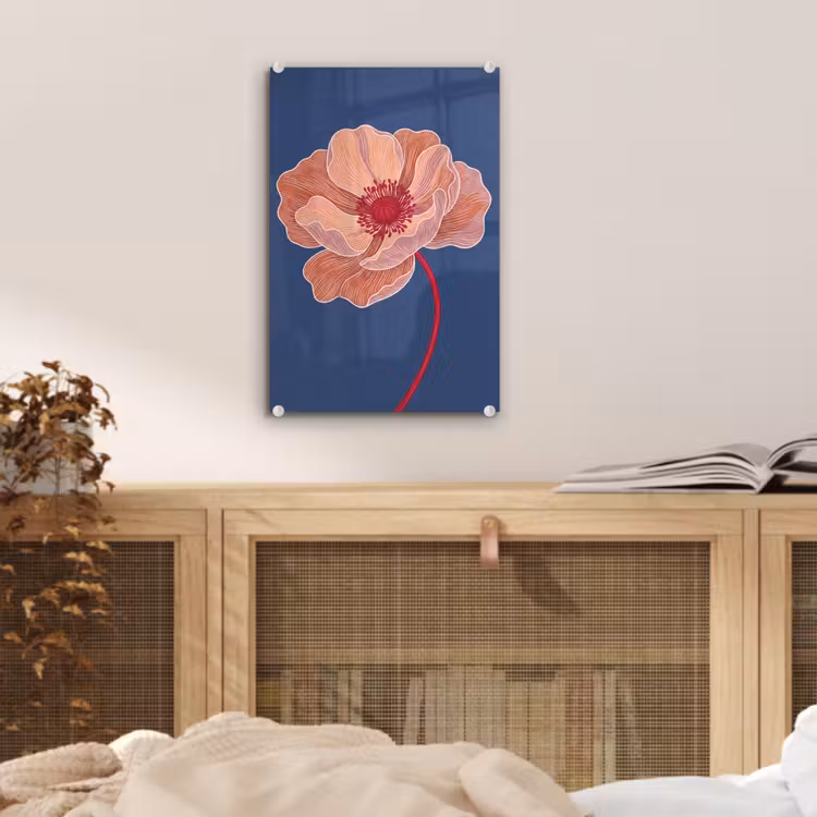 Glas schilderij - Bloemen - Modern - Abstract — 5