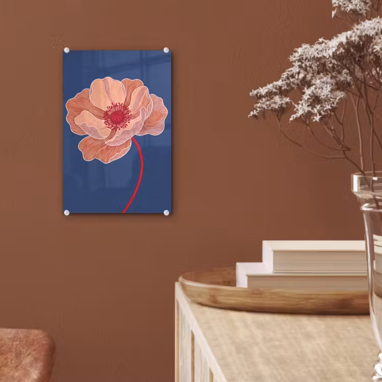 Glas schilderij - Bloemen - Modern - Abstract — 6