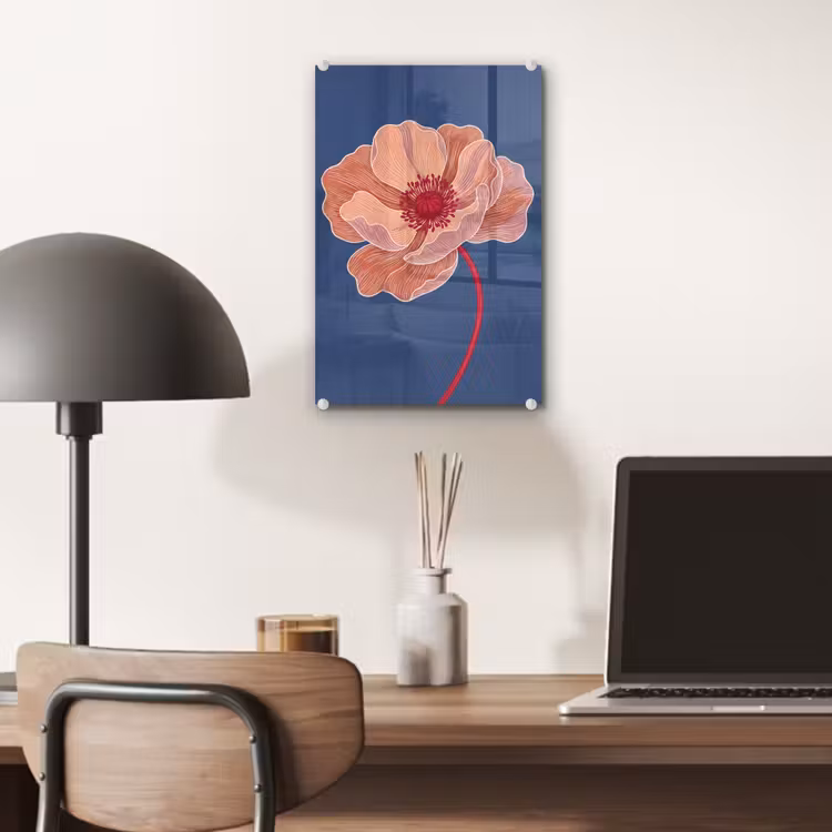 Glas schilderij - Bloemen - Modern - Abstract — 7