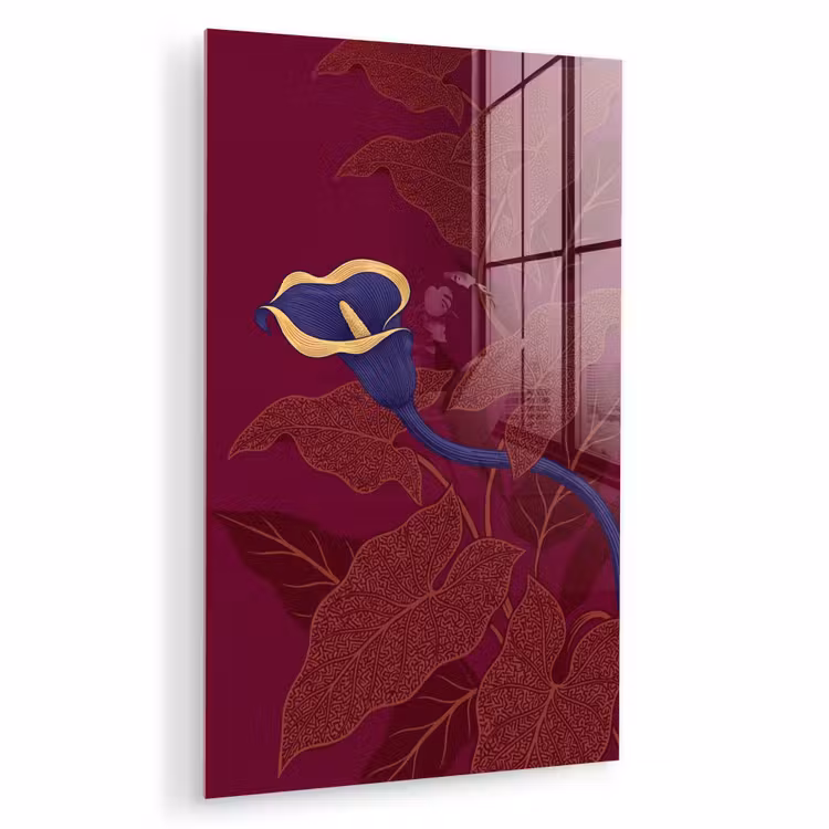Glas schilderij - Bloemen - Modern - Paars — 1