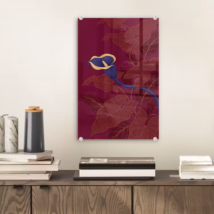 Glas schilderij - Bloemen - Modern - Paars — 2