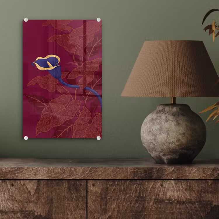 Glas schilderij - Bloemen - Modern - Paars — 4