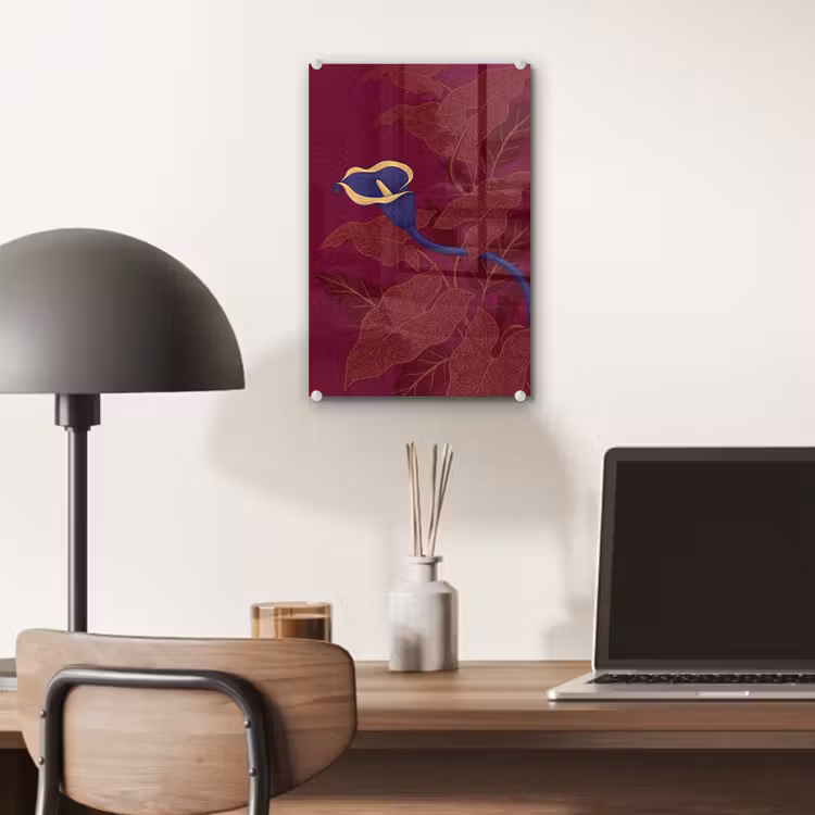 Glas schilderij - Bloemen - Modern - Paars — 7