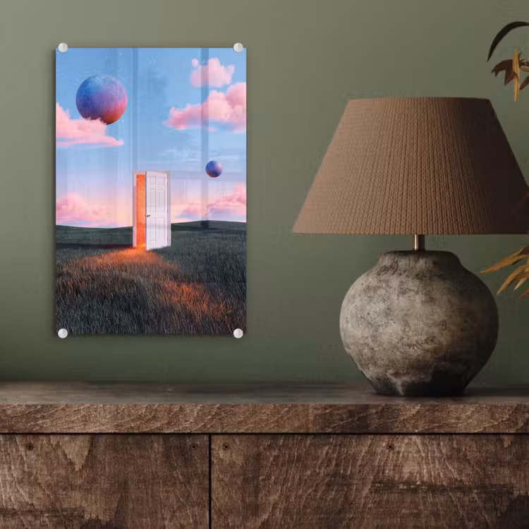 Glas schilderij - Deur - Fantasie - Ruimte — 4