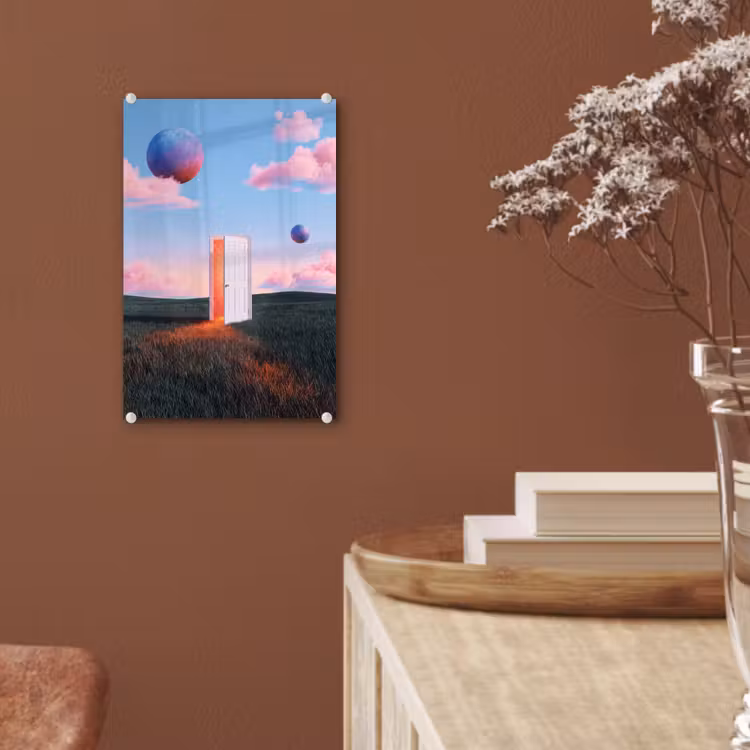 Glas schilderij - Deur - Fantasie - Ruimte — 6