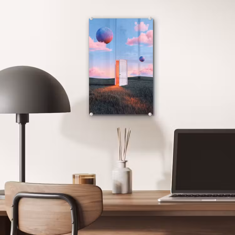 Glas schilderij - Deur - Fantasie - Ruimte — 7