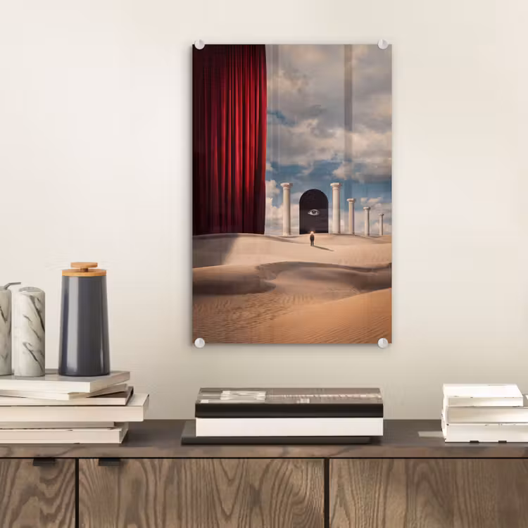 Glas schilderij - Droom - Woestijn - Oog — 2