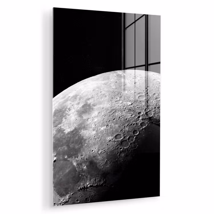 Glas schilderij - Maan - Kraters - Ruimte — 1