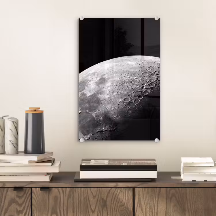 Glas schilderij - Maan - Kraters - Ruimte — 2