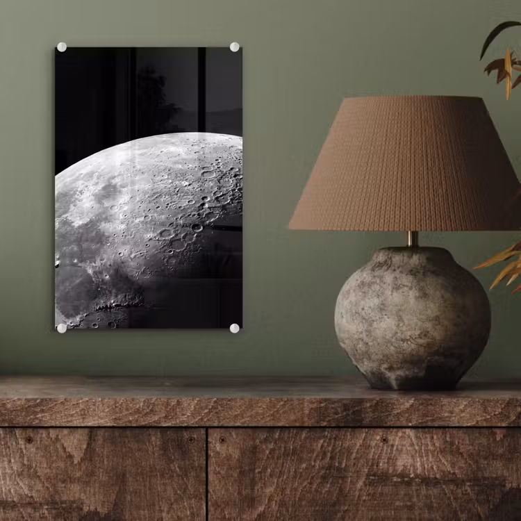 Glas schilderij - Maan - Kraters - Ruimte — 4