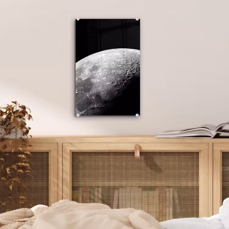 Glas schilderij - Maan - Kraters - Ruimte — 5