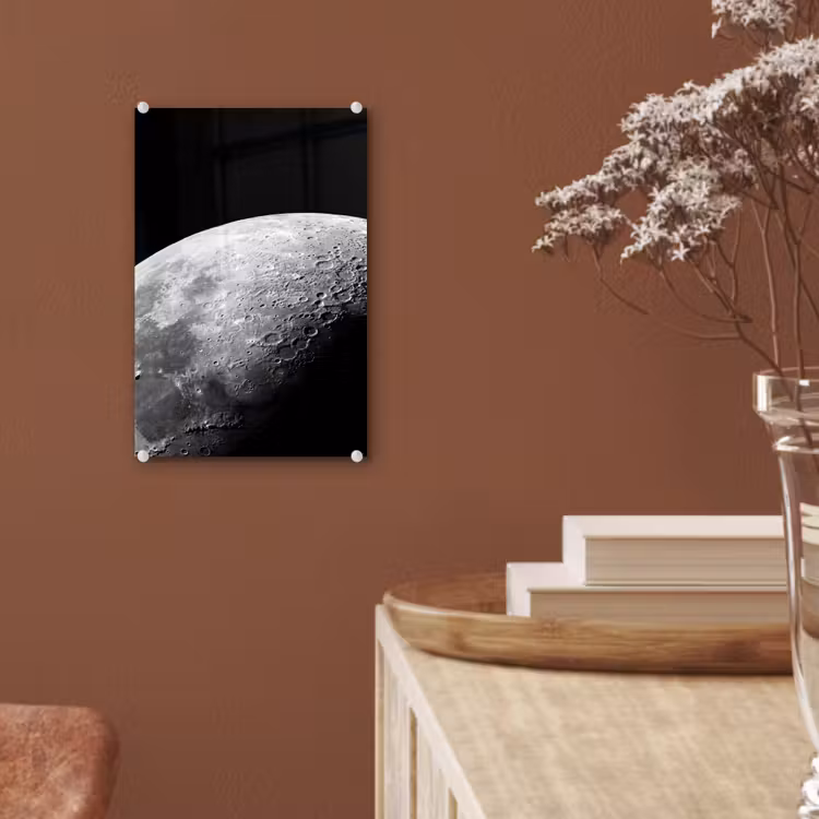 Glas schilderij - Maan - Kraters - Ruimte — 6