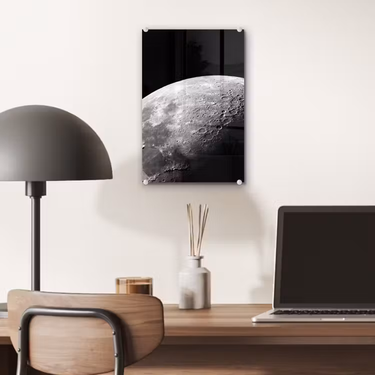 Glas schilderij - Maan - Kraters - Ruimte — 7