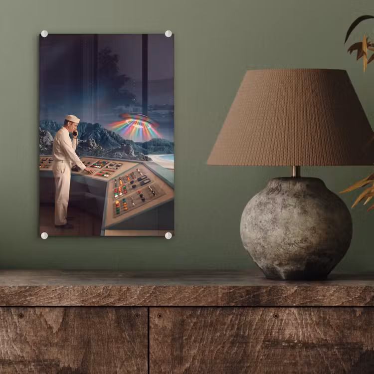 Glas schilderij - Man - Controlekamer - Strand — 4