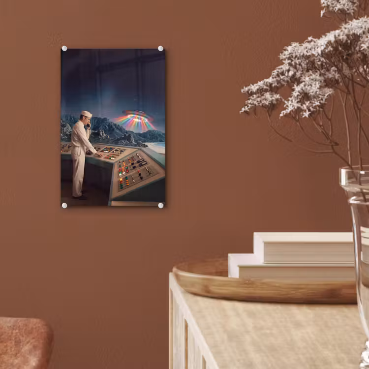 Glas schilderij - Man - Controlekamer - Strand — 6