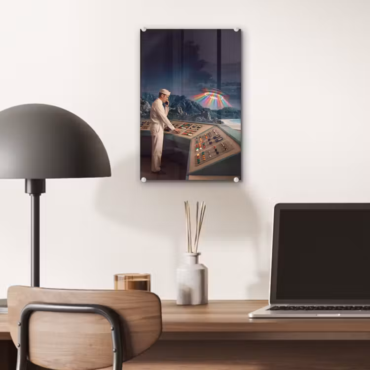 Glas schilderij - Man - Controlekamer - Strand — 7