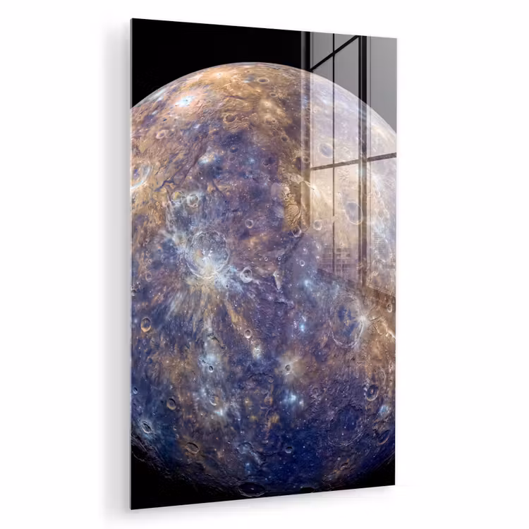 Glas schilderij - Planeet - Kraters - Ruimte — 1