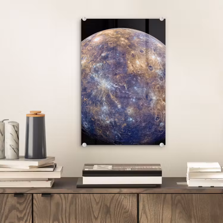 Glas schilderij - Planeet - Kraters - Ruimte — 2