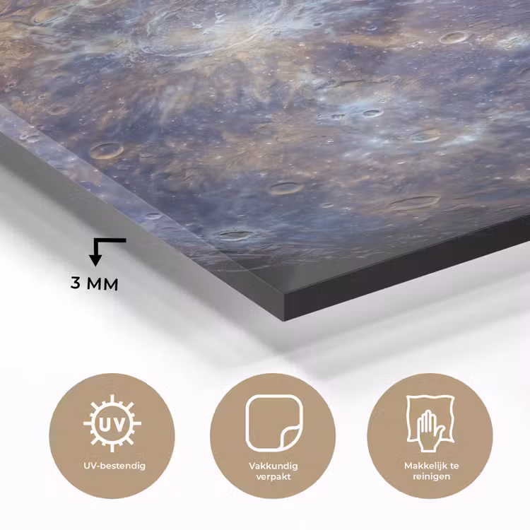Glas schilderij - Planeet - Kraters - Ruimte — 3