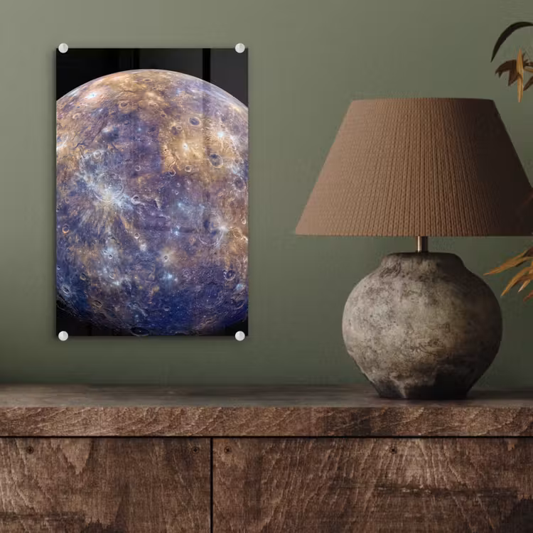 Glas schilderij - Planeet - Kraters - Ruimte — 4