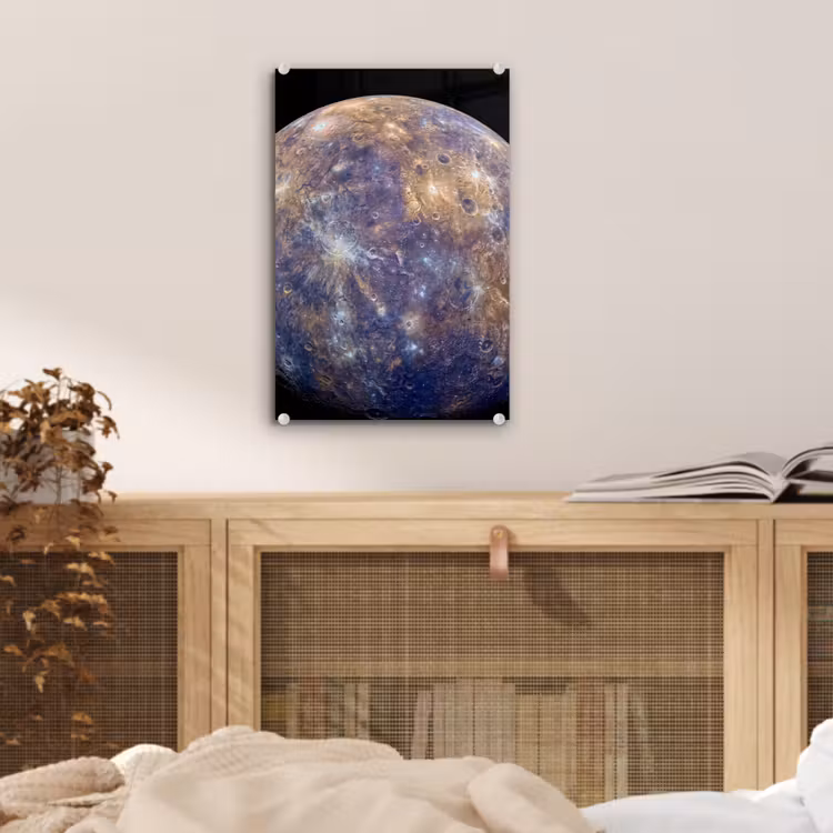 Glas schilderij - Planeet - Kraters - Ruimte — 5