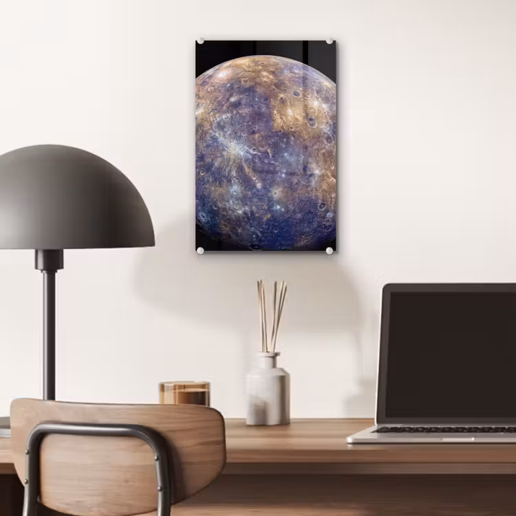 Glas schilderij - Planeet - Kraters - Ruimte — 7