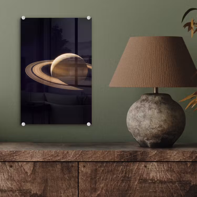 Glas schilderij - Planeet - Ringen - Ruimte — 4
