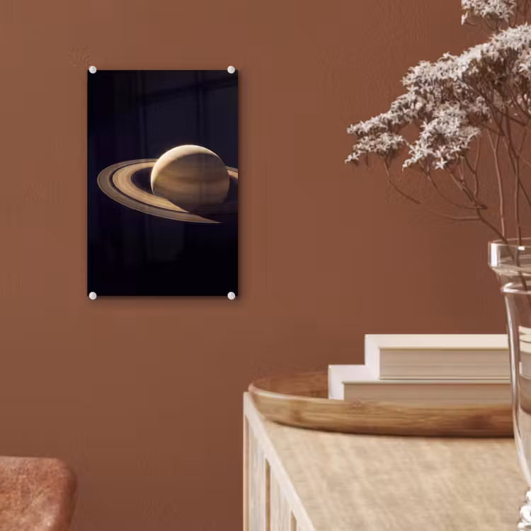 Glas schilderij - Planeet - Ringen - Ruimte — 6