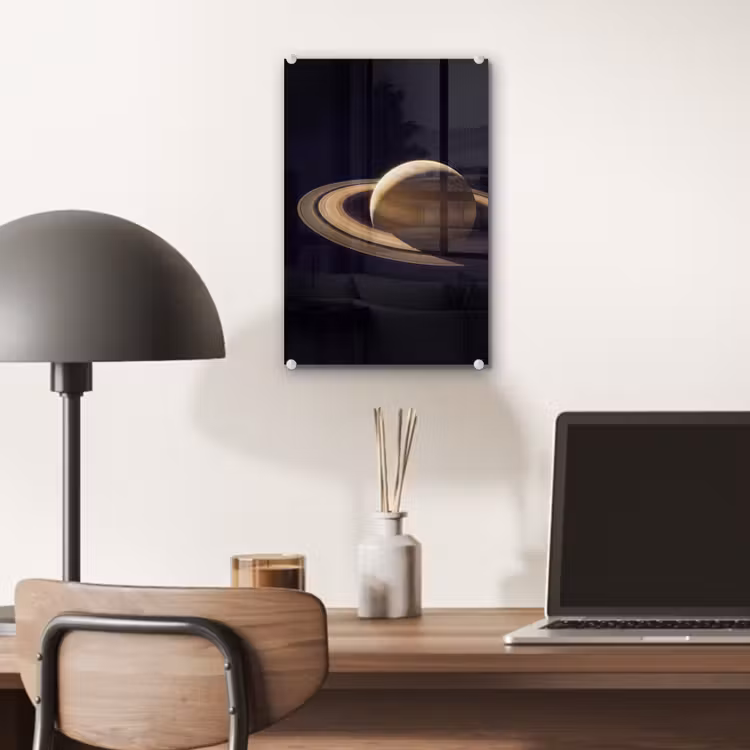 Glas schilderij - Planeet - Ringen - Ruimte — 7