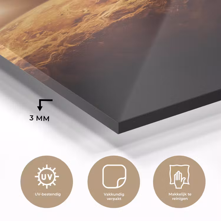 Glas schilderij - Planeet - Ruimte - Oranje — 3