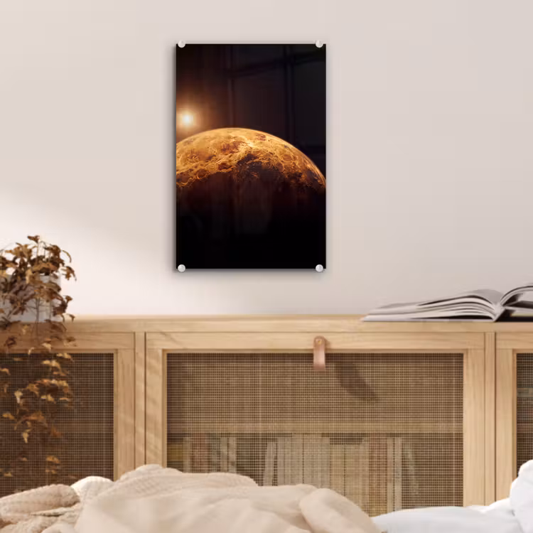 Glas schilderij - Planeet - Ruimte - Oranje — 5