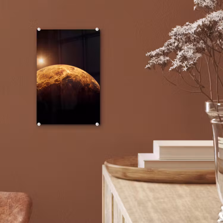 Glas schilderij - Planeet - Ruimte - Oranje — 6
