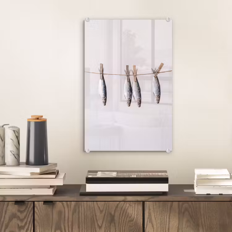 Glas schilderij - Vis - Hangend - Eten — 2