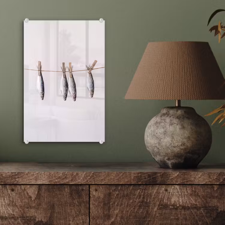 Glas schilderij - Vis - Hangend - Eten — 4