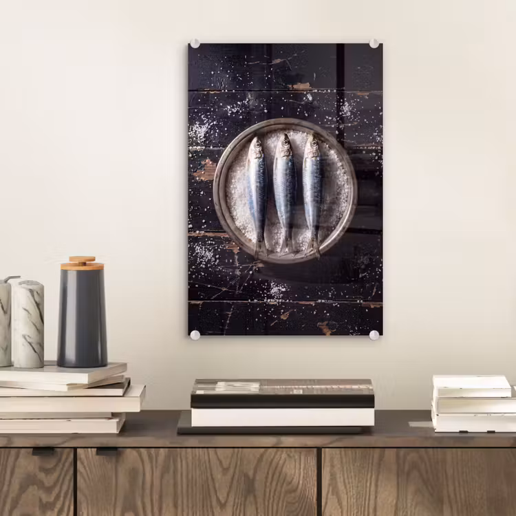 Glas schilderij - Vis - Zout - Eten — 2