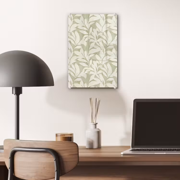Glas schilderij - Saliegroen - Botanisch - Minimalistisch - Patroon — 7