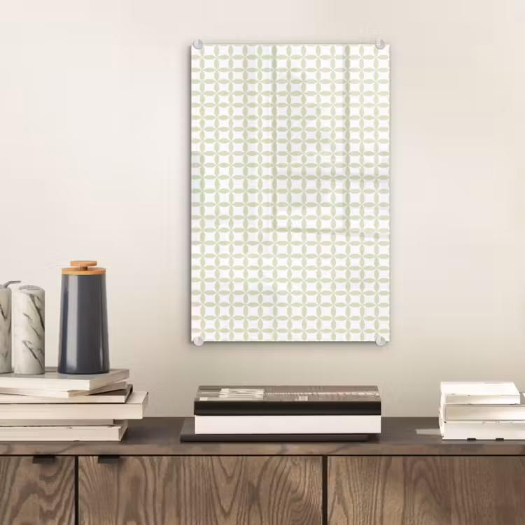 Glas schilderij - Saliegroen - Geometrisch - Cirkels - Patroon — 2